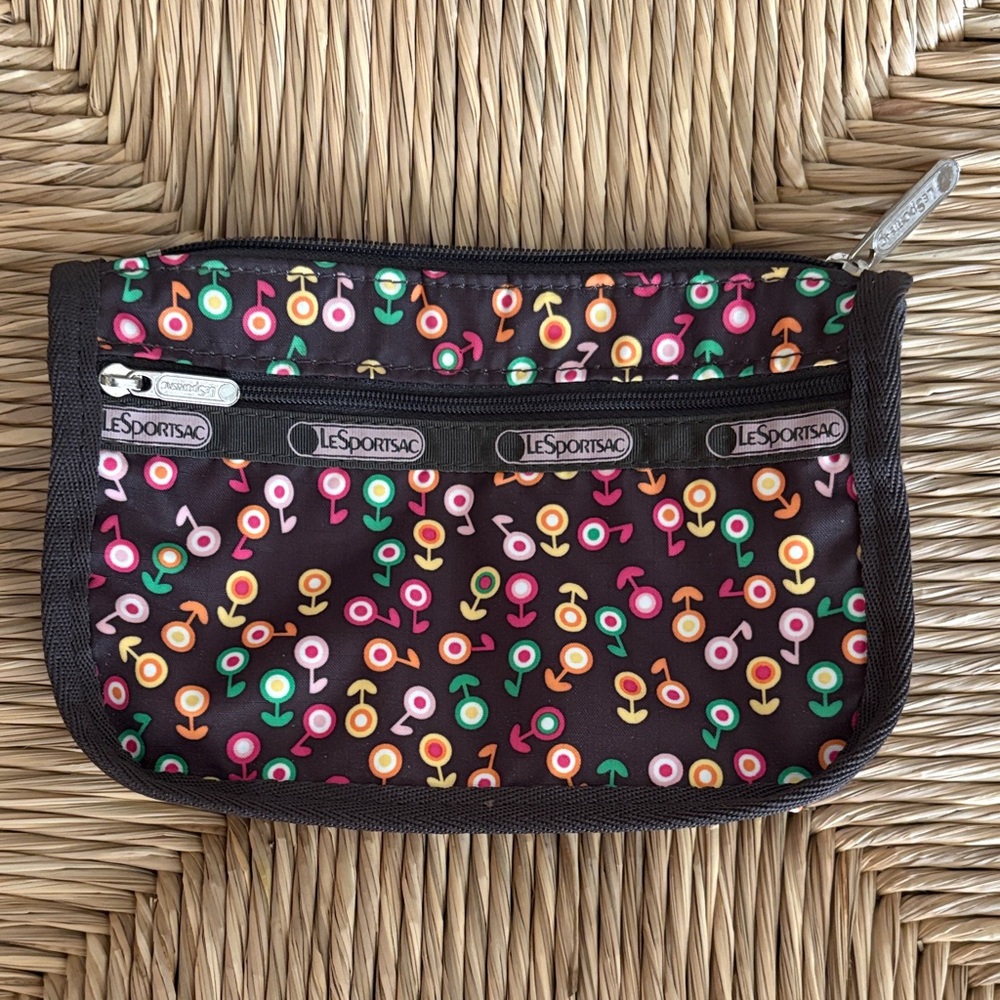 LeSportsac Multicolor Floral Pouch Cosmetics Toiletries Jewelry Travel